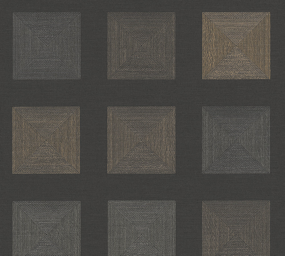 A.S. Creation Vliestapete ETHNIC ORIGIN - schwarz-gold - Grafik - 10 Meter