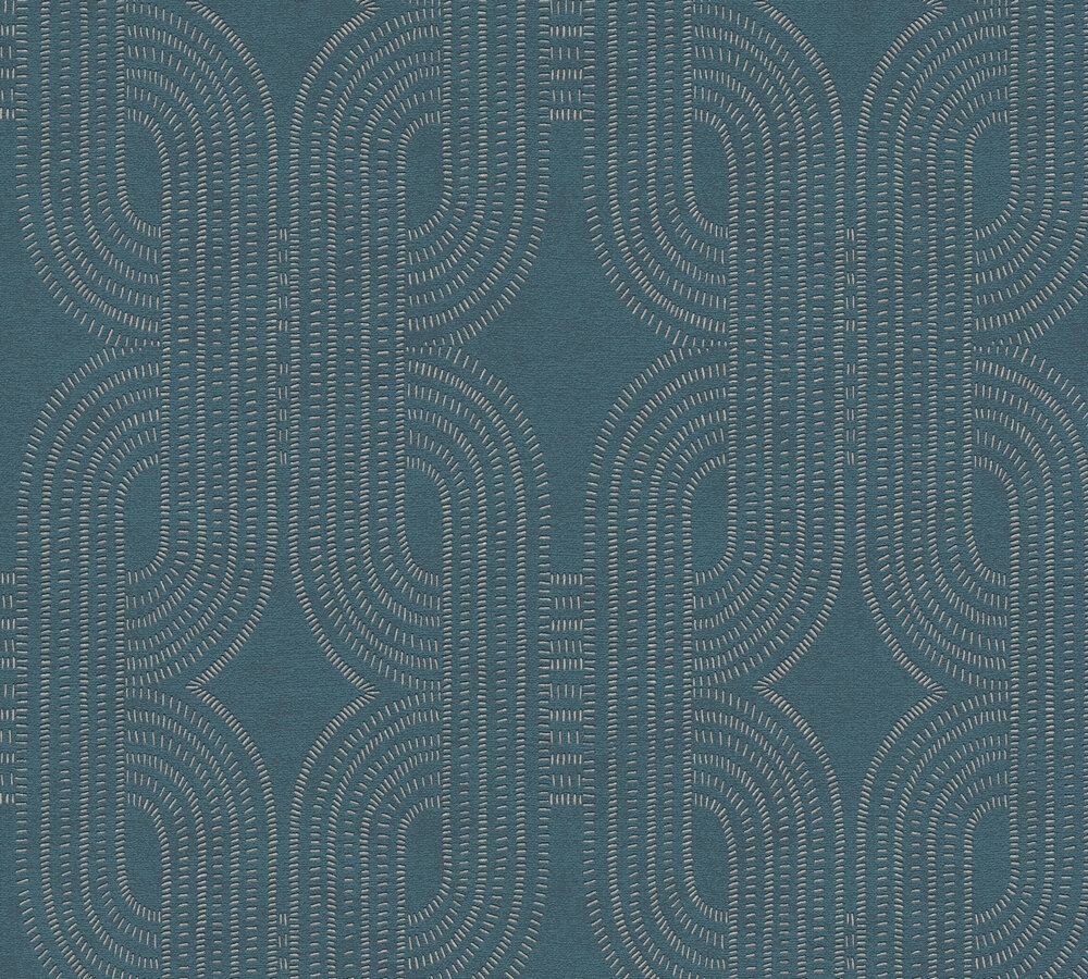 A.S. Creation Vliestapete FRENCH AFFAIR - blau-grün - Grafik - 10 Meter