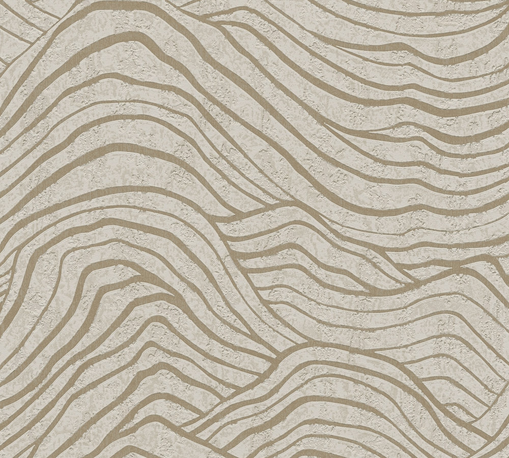 A.S. Creation Vliestapete JADE 2 - beige-gold - Wellenform - 10 Meter