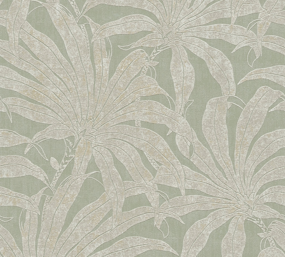 A.S. Creation Vliestapete JADE 2 - grün-gold - Palmen - 10 Meter