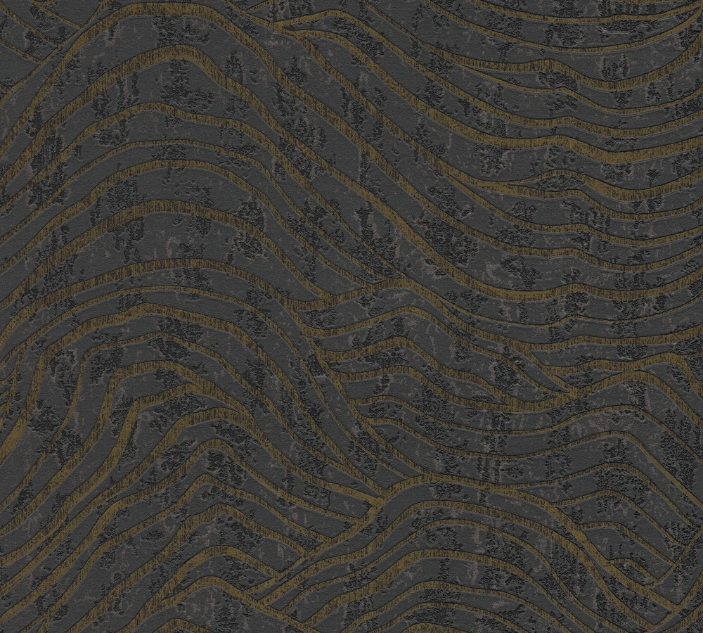 A.S. Creation Vliestapete JADE 2 - schwarz-silber - Wellenform - 10 Meter