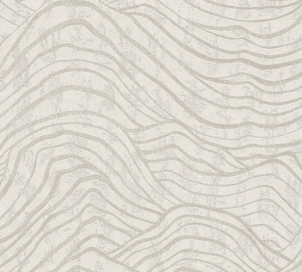 A.S. Creation Vliestapete JADE 2 - weiß-silber - Wellenform - 10 Meter
