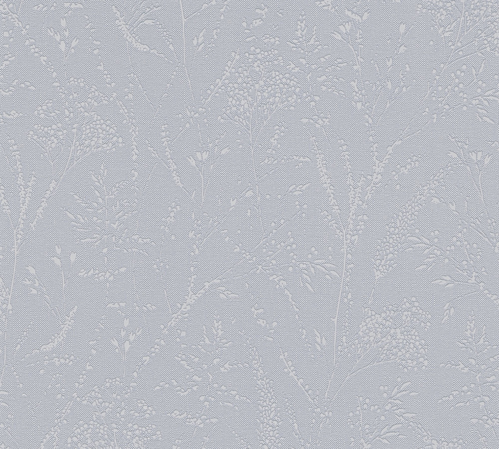 A.S. Creation Vliestapete PURE ELEGANCE - blau-grau - dezentes Blumchenmuster - 10 Meter