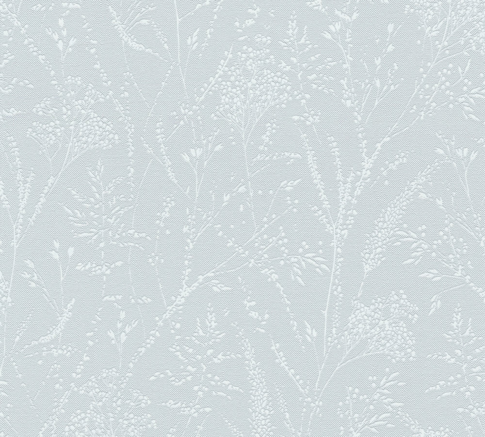 A.S. Creation Vliestapete PURE ELEGANCE - hellblau-weiß - dezentes Blumchenmuster - 10 Meter