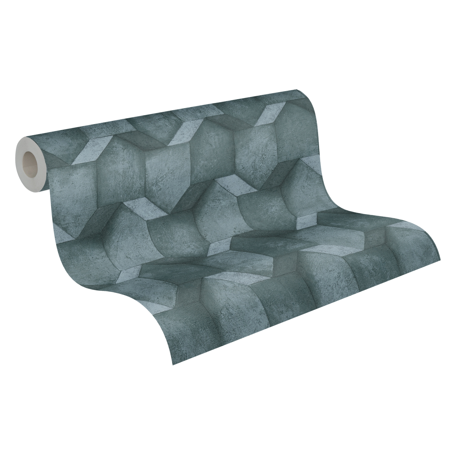 A.S. Creation Vliestapete THE BOS - blau-türkis - 3D Betonoptik - 10 Meter