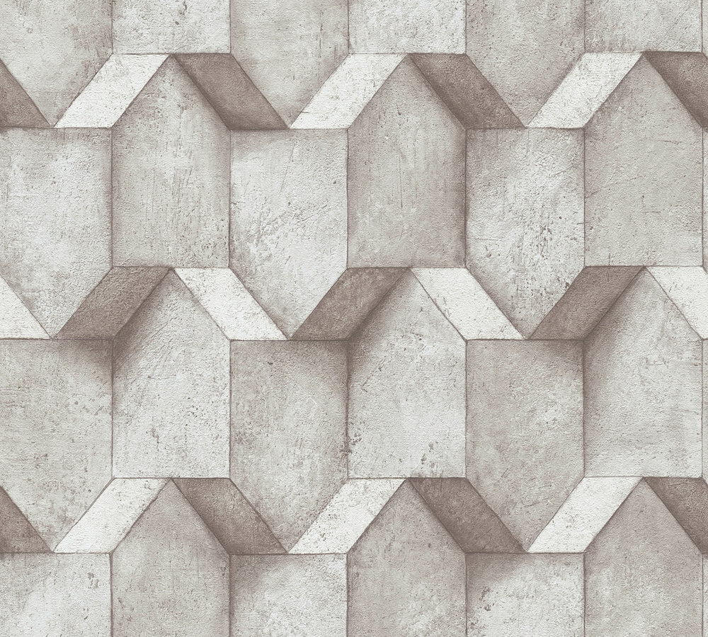 A.S. Creation Vliestapete THE BOS - grau - 3D Betonoptik - 10 Meter
