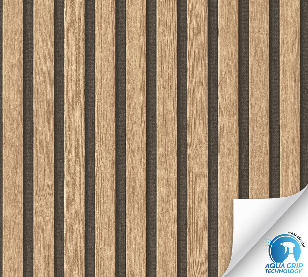 A.S. Creation Vliestapete WOW-DESIGNDROP - braun-beige - Akustikpaneeloptik - vorgekleistert - 10 Meter