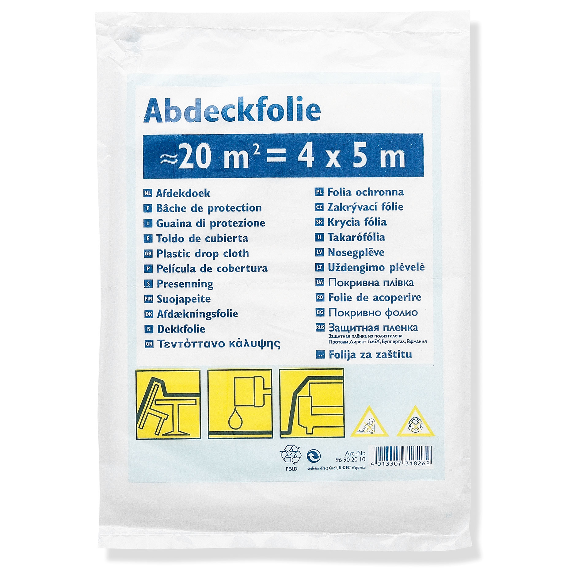 Abdeckfolie - transparent - 4x 5 Meter