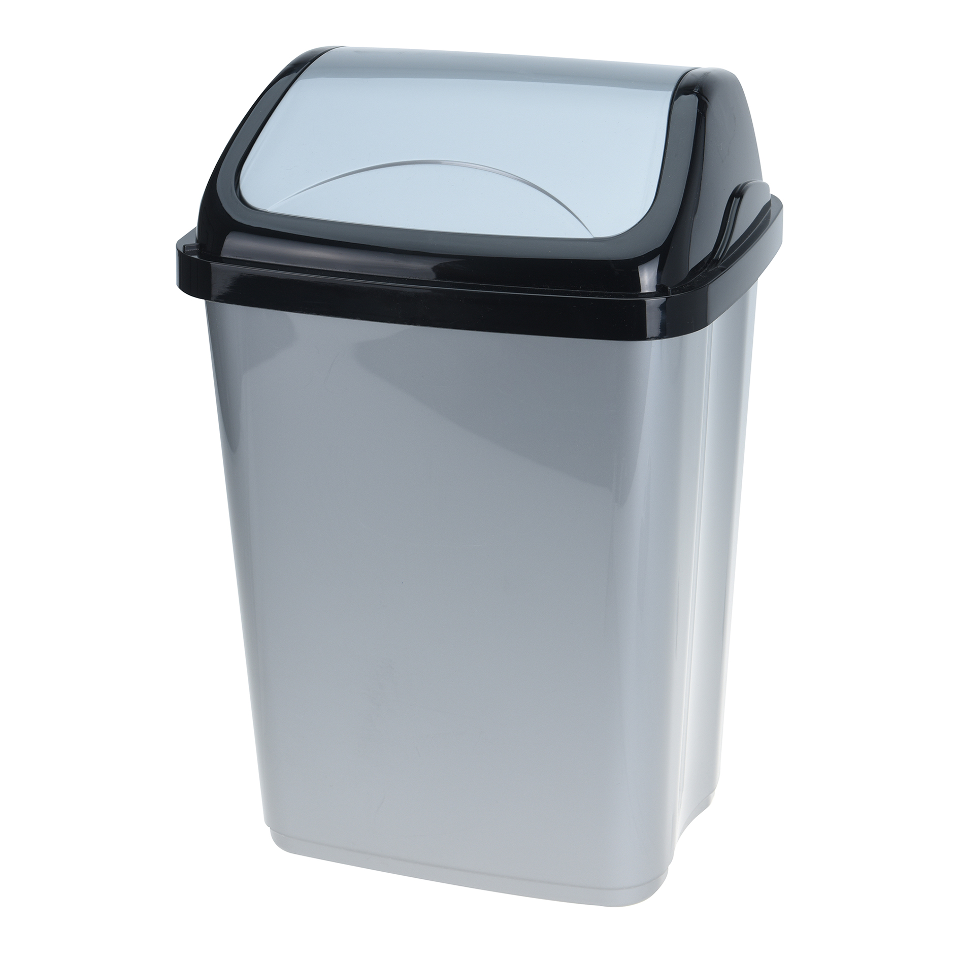 Abfalleimer - schwarz-grau - 10 Liter