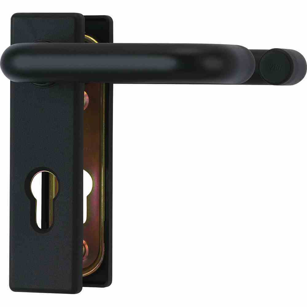 ABUS Beschlag für Feuerschutztüren - schwarz - Stahlgrundschild