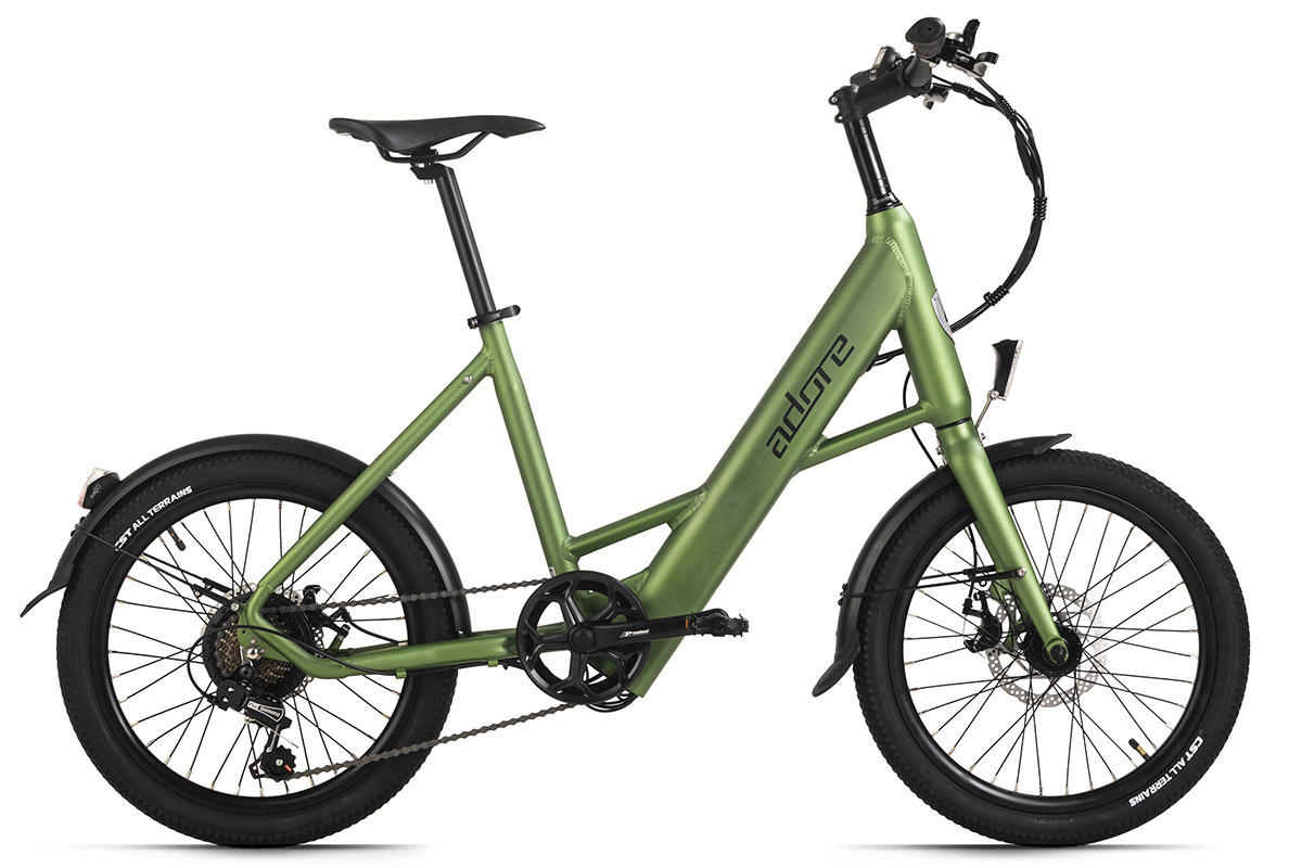 ADORE Unisex E-Citybike C-200 - metallic grün matt - 20 Zoll