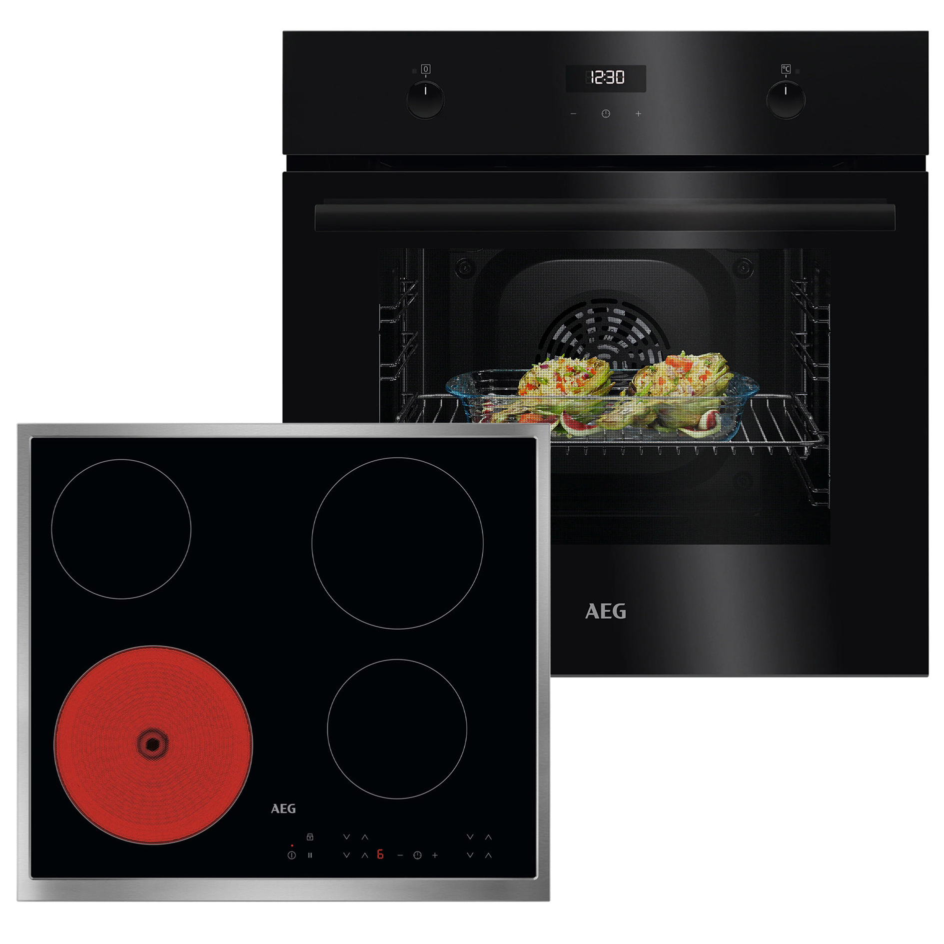 AEG Einbau-Backofenset AB11B1 - schwarz - A