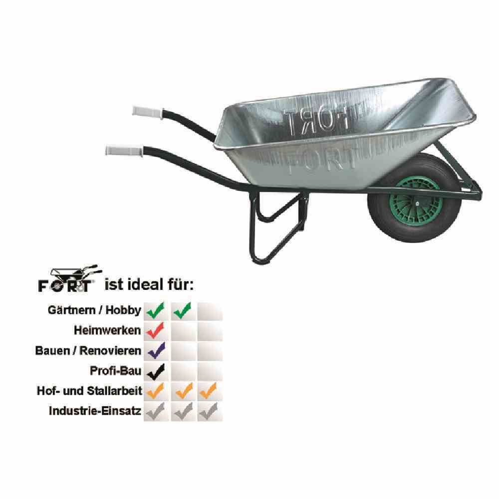 Agrarkarre - silber-grün - verzinkt - 130 Liter