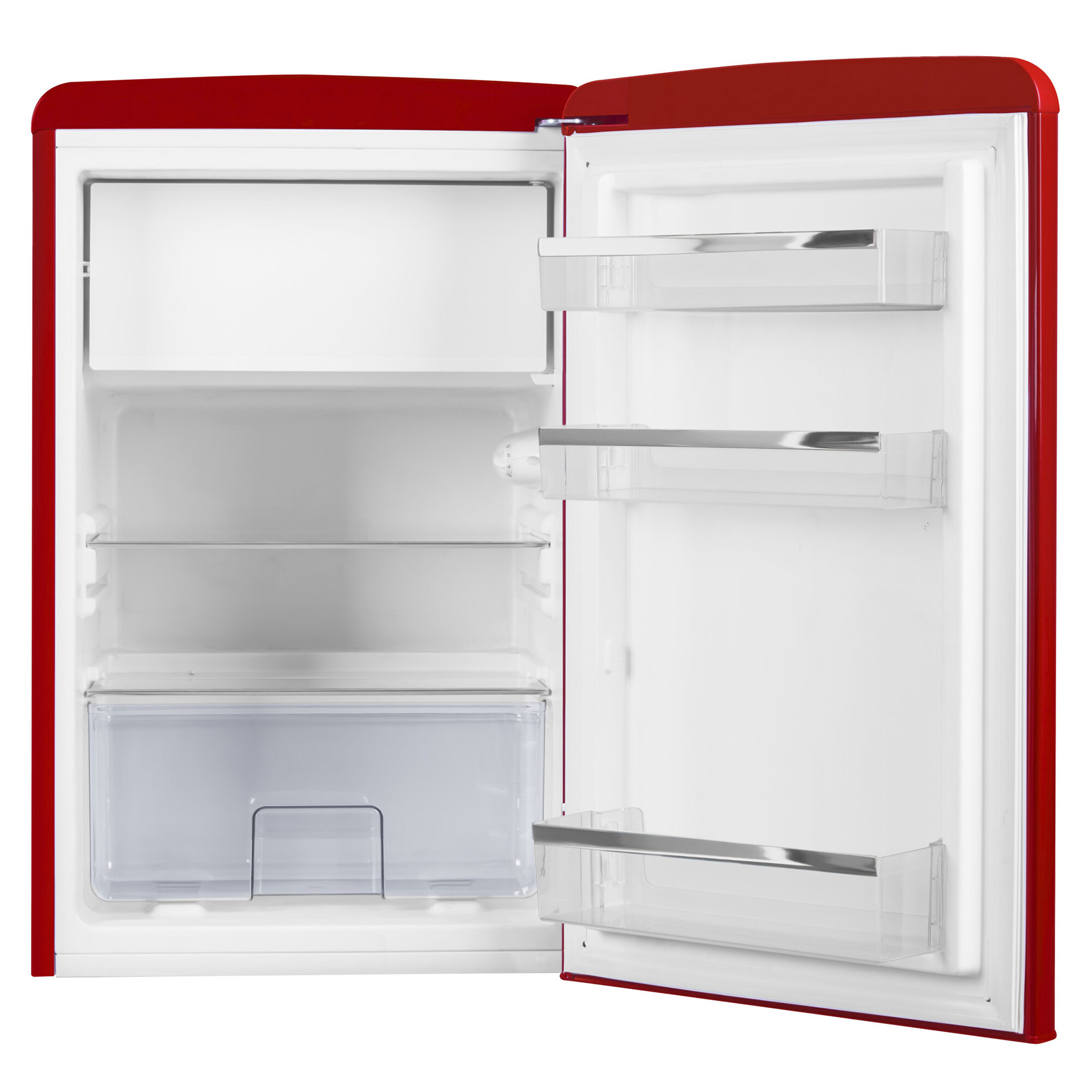 AMICA Retro-Kühlschrank KS15610R - chili red - mit Gefrierfach - E