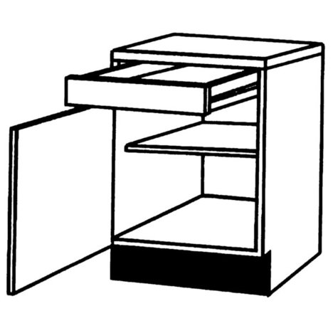 Anrichte GIRONA - weiß-Marmor - 50 cm breit