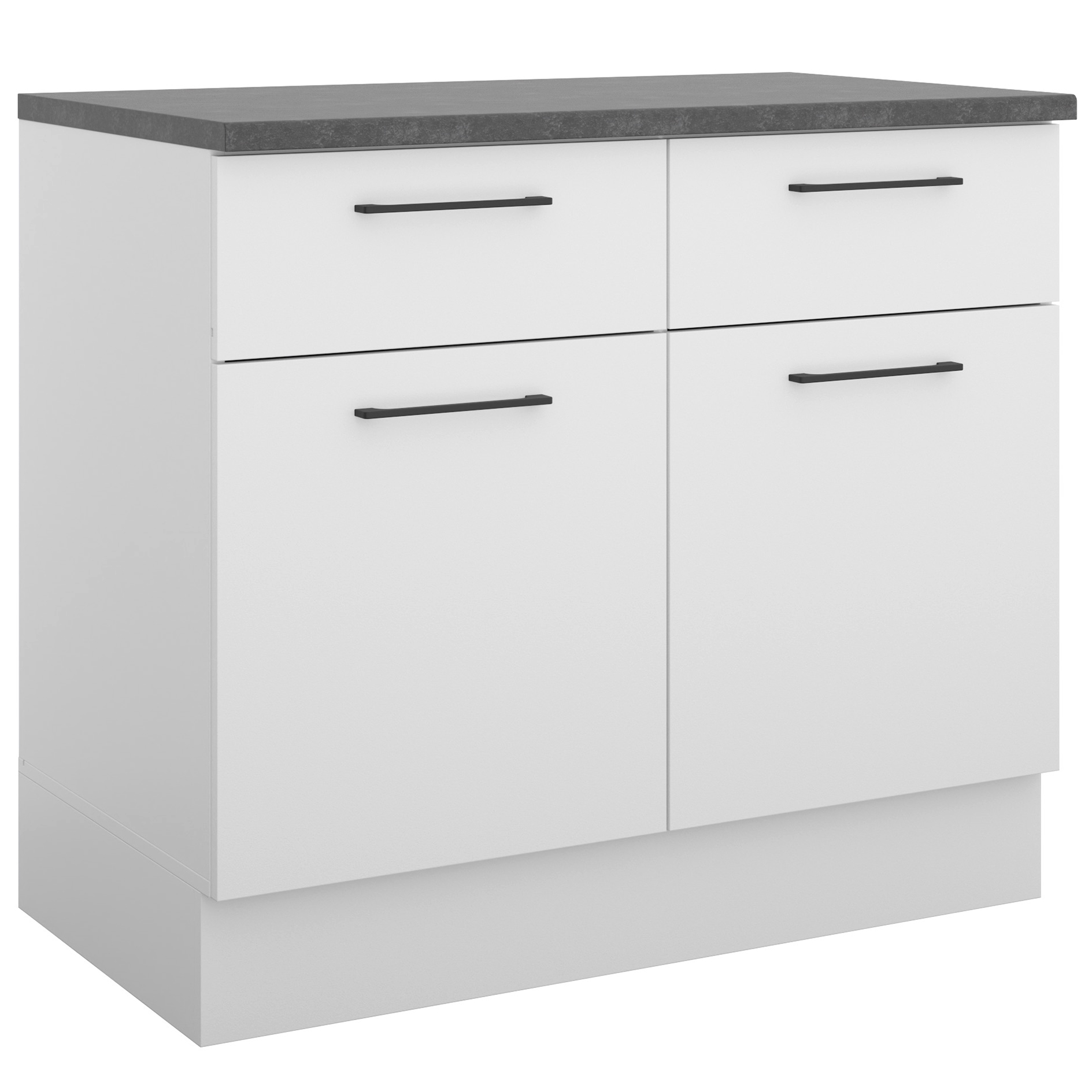 Anrichte PARIS - weiß matt - Stone dark - 100 cm breit