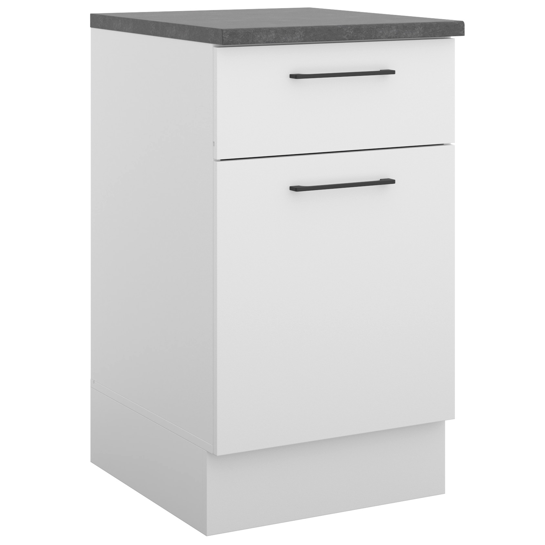 Anrichte PARIS - weiß matt - Stone dark - 50 cm breit
