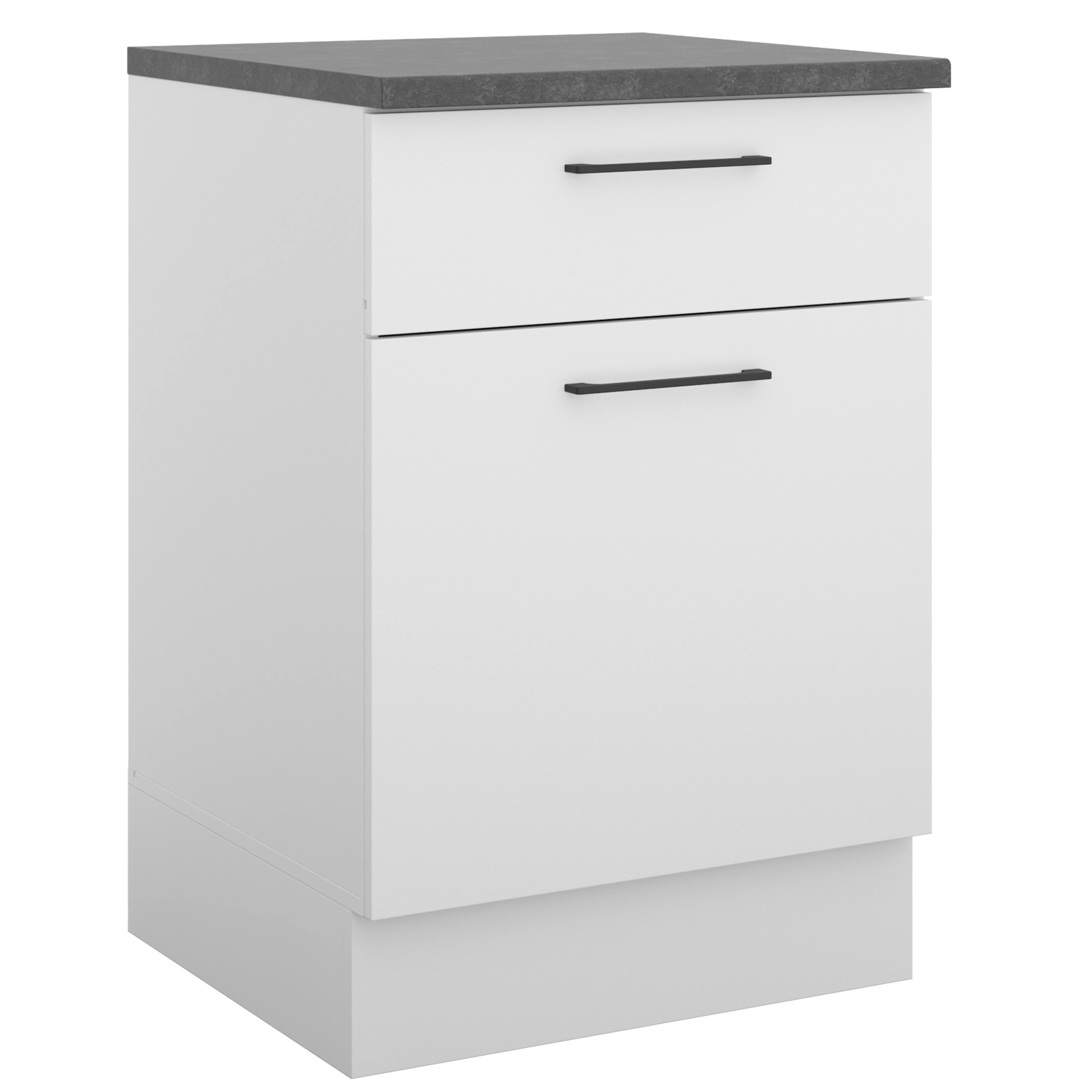 Anrichte PARIS - weiß matt - Stone dark - 60 cm breit