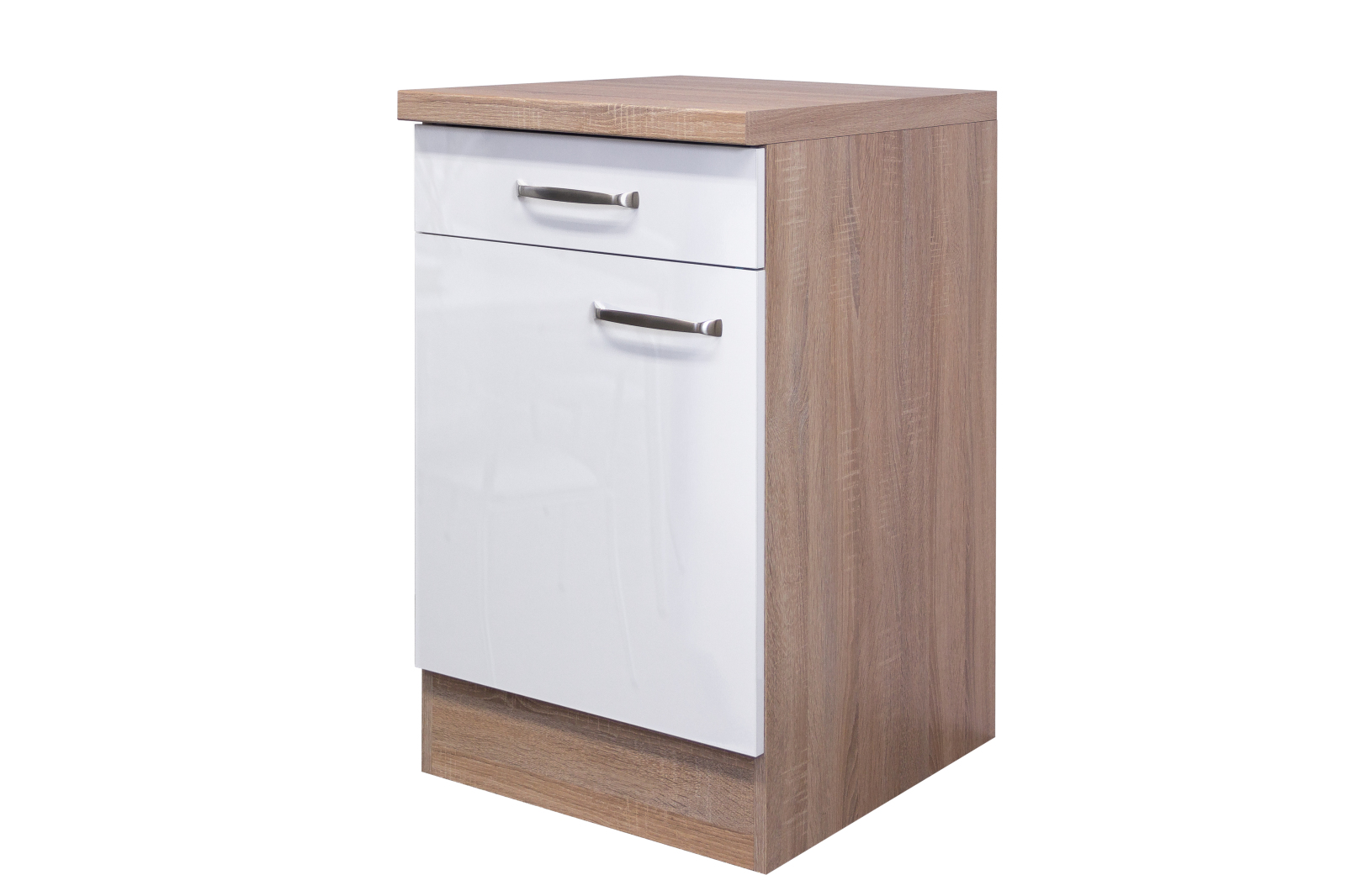 Anrichte VALERO - weiß Hochglanz-Sonoma Eiche - 50 cm