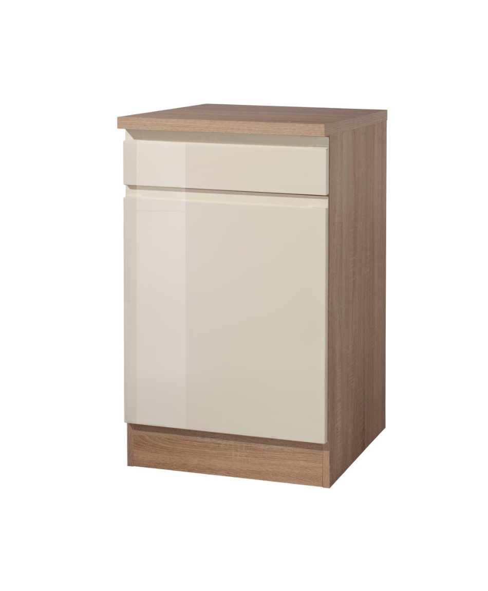 Anrichte WIEN - creme Hochglanz - Sonoma Eiche - 50 cm breit