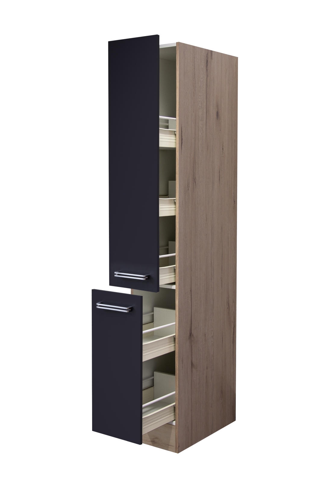 Apotheker-Hochschrank RISENTO - anthrazit - San Remo Eiche - 30 cm