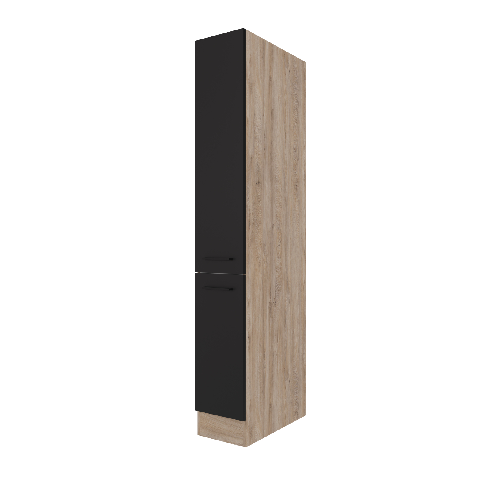 Apothekerschrank CAPRI - Touch schwarz - Endgrain Oak - 30 cm