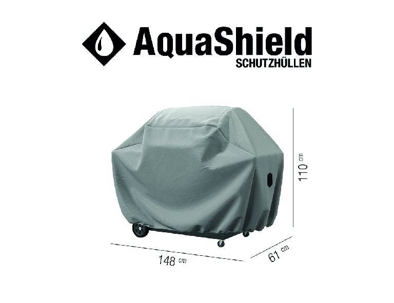 AquaShield Gas-Grillhülle L - hellgrau - 148x61 cm