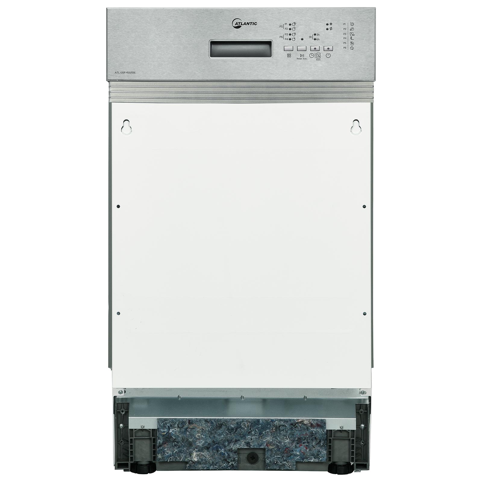 ATLANTIC Einbau-Geschirrspüler ATLGSP45SI10E - silber - teilintegriert - 45 cm - E