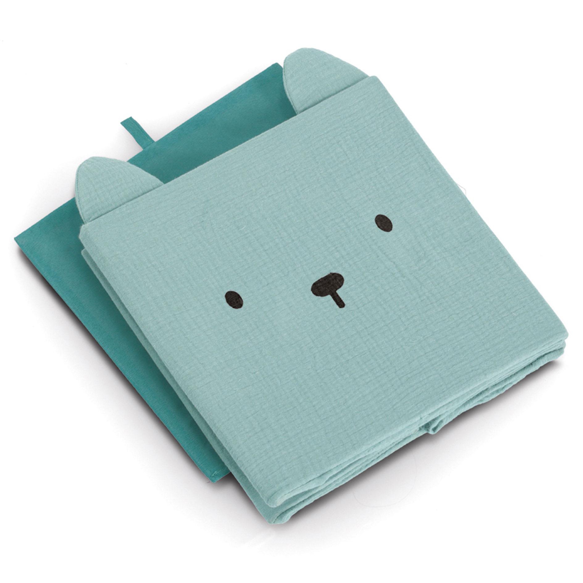 Aufbewahrungsbox BÄR - mint - Musselin - 28x28 cm