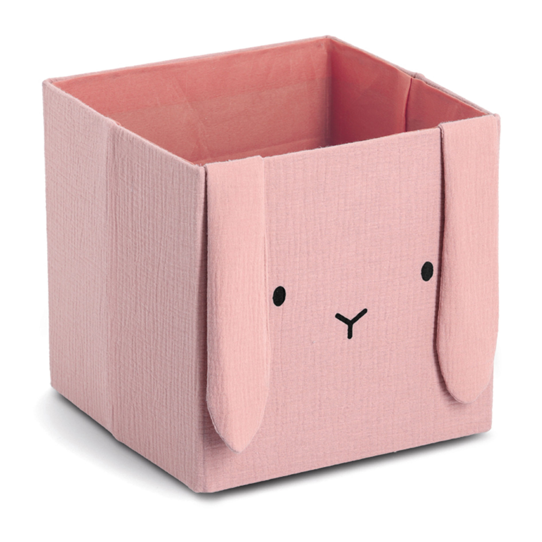 Aufbewahrungsbox HASE - altrosa - Musselin - 28x28 cm