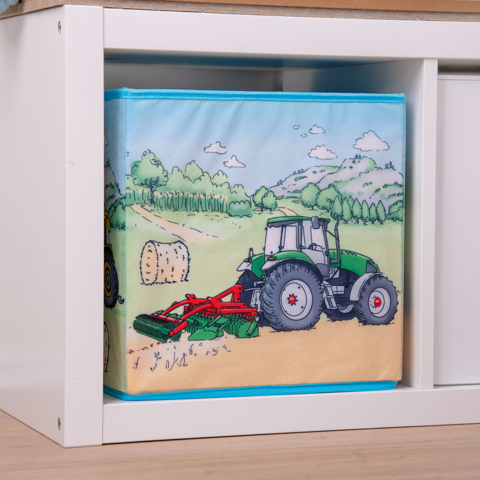 Aufbewahrungsbox TRAKTOR - bunt - mit Wende-Motiv