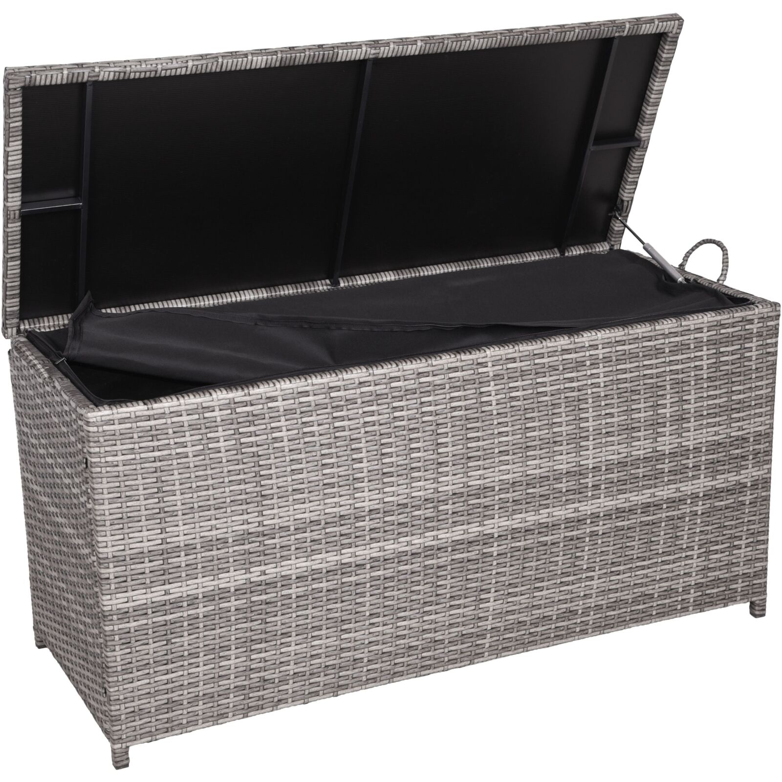 Auflagenbox PATRAS - grau - Kunststoffgeflecht - 300 Liter