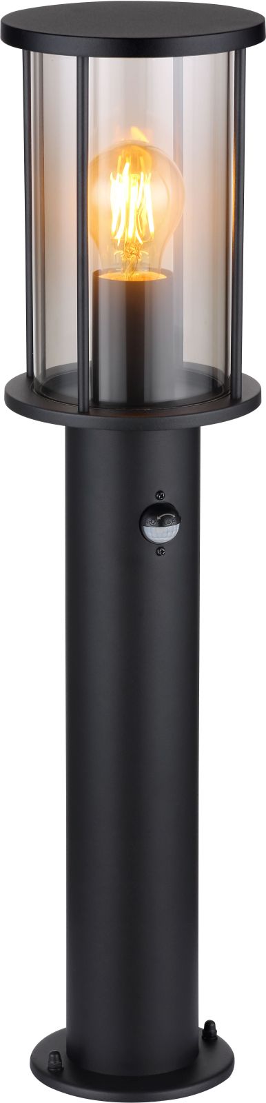Außen-Wegeleuchte - schwarz matt - rauchfarben - mit Sensor - 60 cm