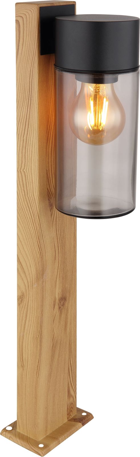 Außenleuchte - Holzoptik - Glas rauchfarben - 50 cm