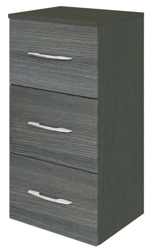 Auszugschrank FLORIDA - Eiche rauchsilber- graphitgrau - 40 cm