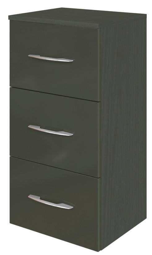 Auszugschrank FLORIDA - grau Hochglanz - graphitgrau - 40 cm