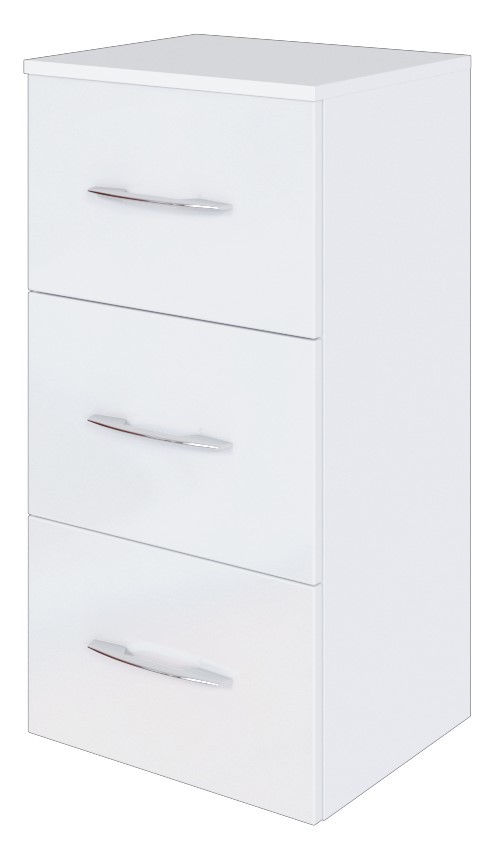 Auszugschrank FLORIDA - weiß Hochglanz - weiß - 40 cm