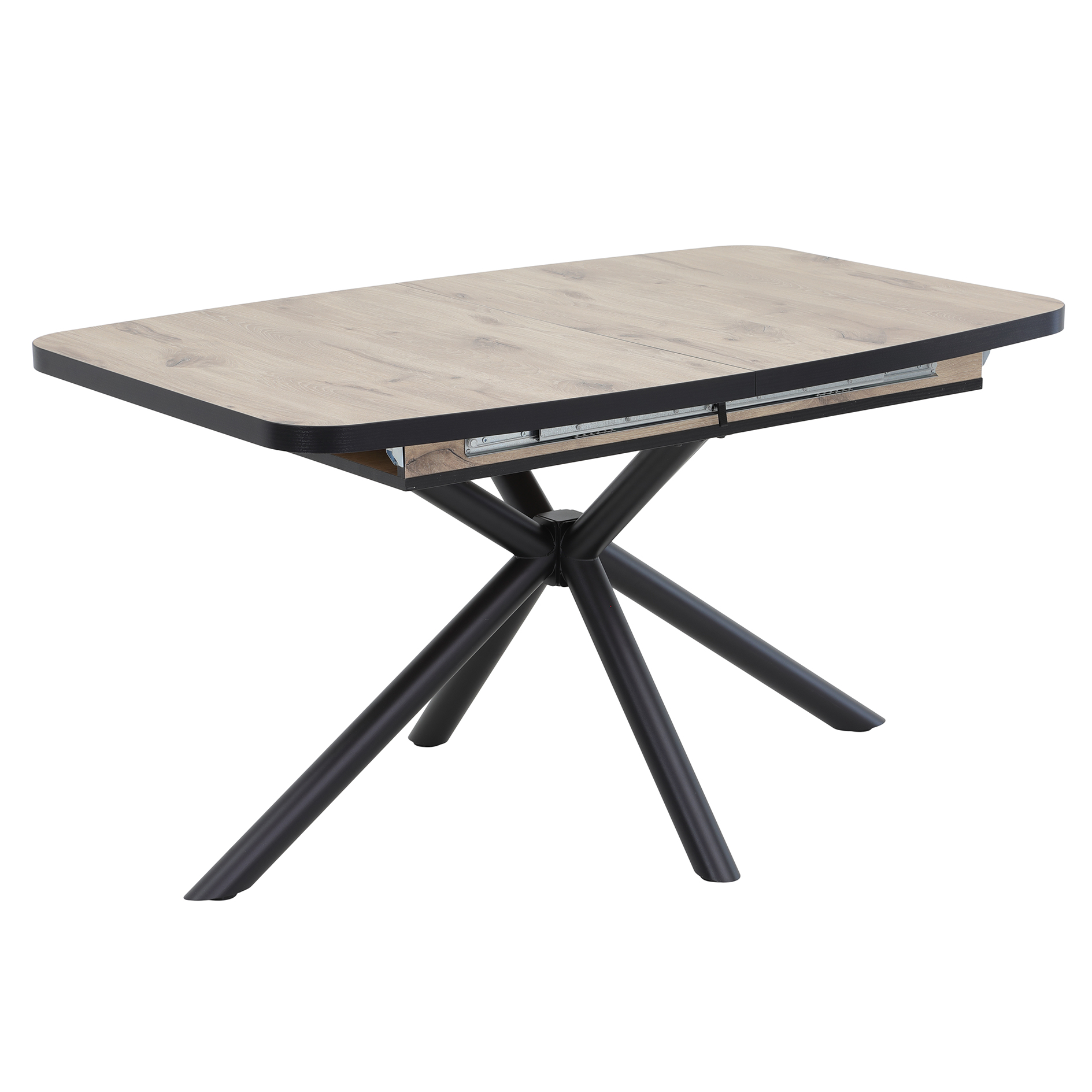Auszugstisch - Viking Oak - schwarz - Synchronauszug mit Bremse