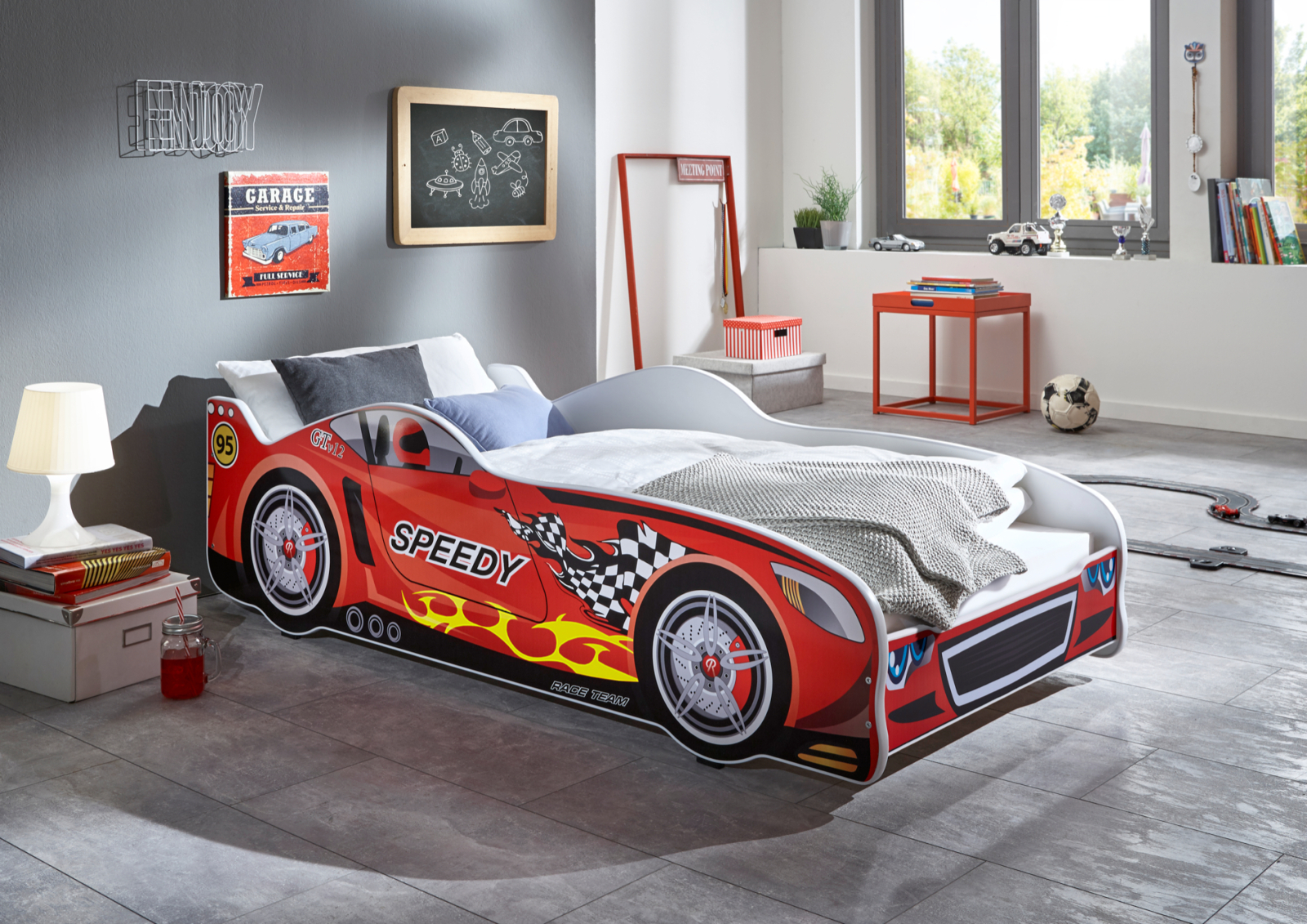 Autobett SPEEDY - rot - 80x160 cm