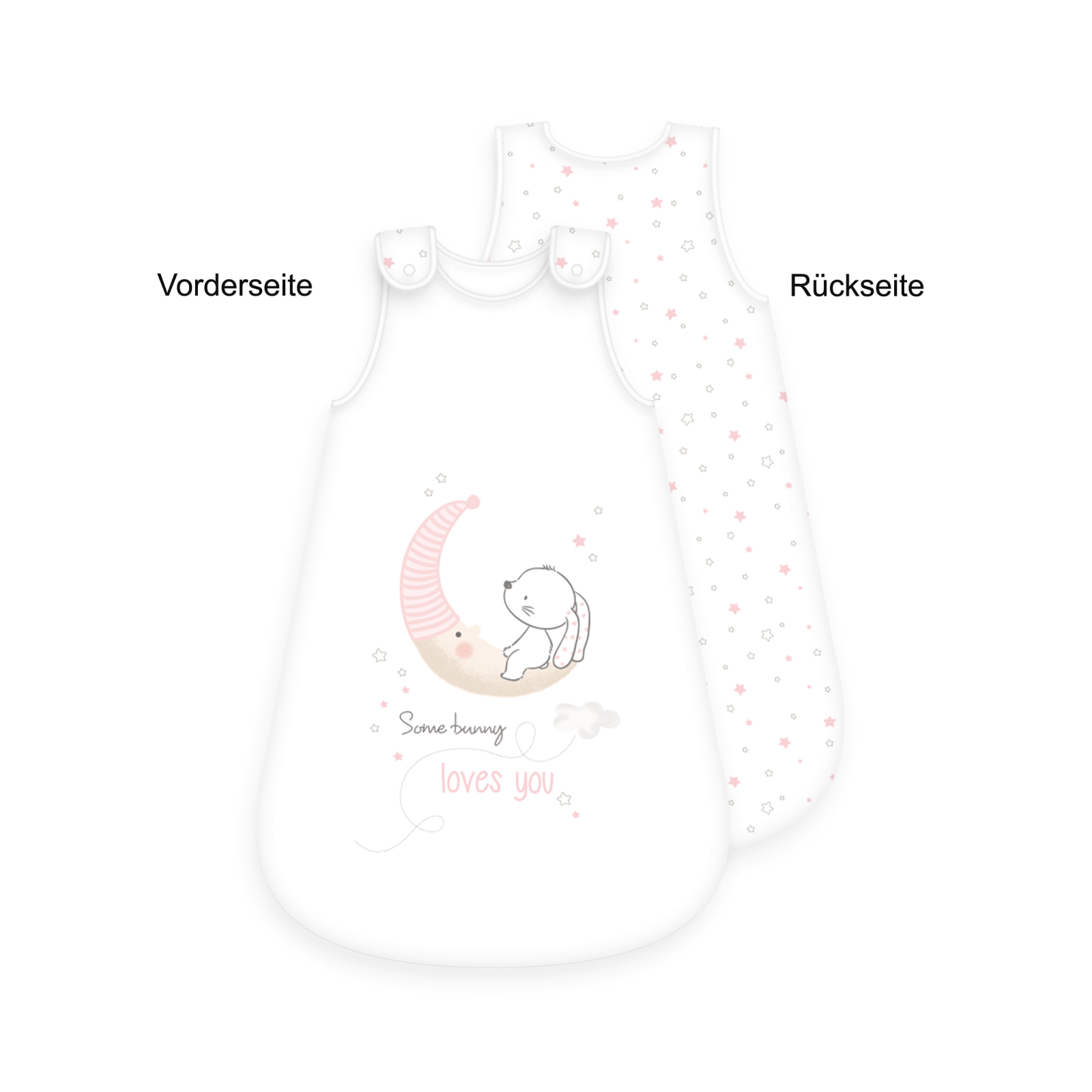 Baby-Schlafsack LITTLE BUNNY - weiß-rosa - 90x45 cm