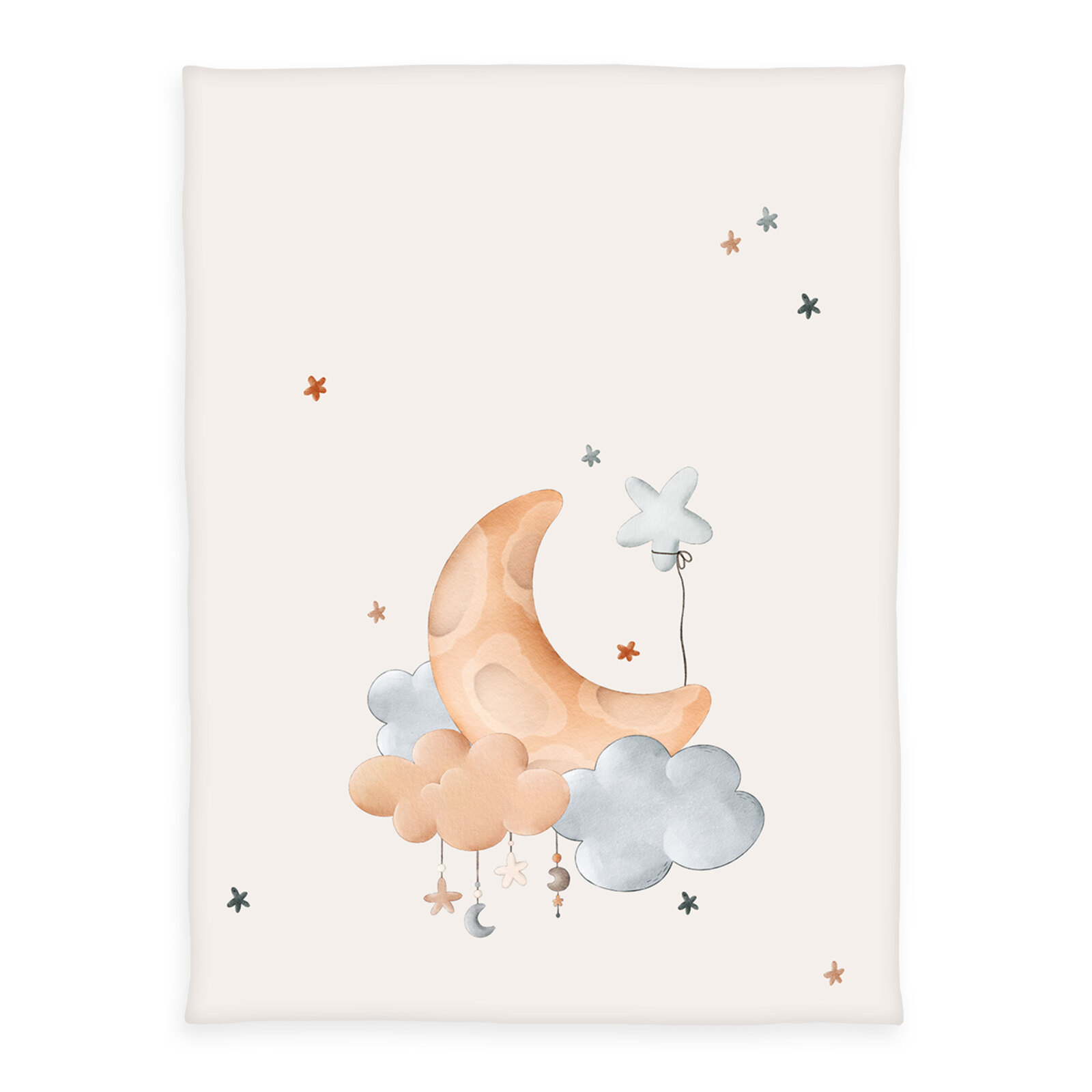 babybest Decke MOON AND STARS - biege-weiß - 70x100 cm