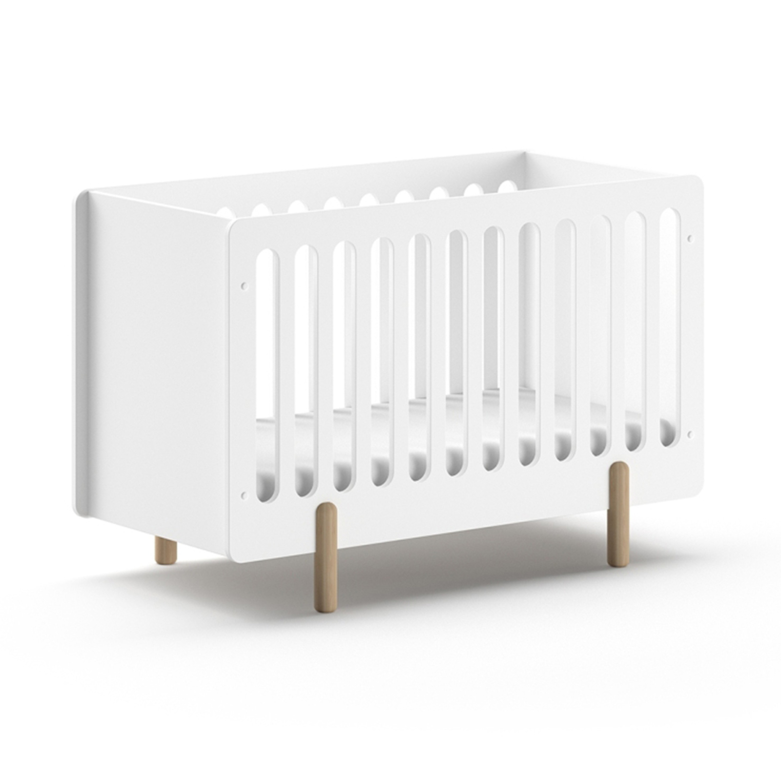 Babybett SMILE - weiß - verstellbares Lattenrost - 60x120 cm