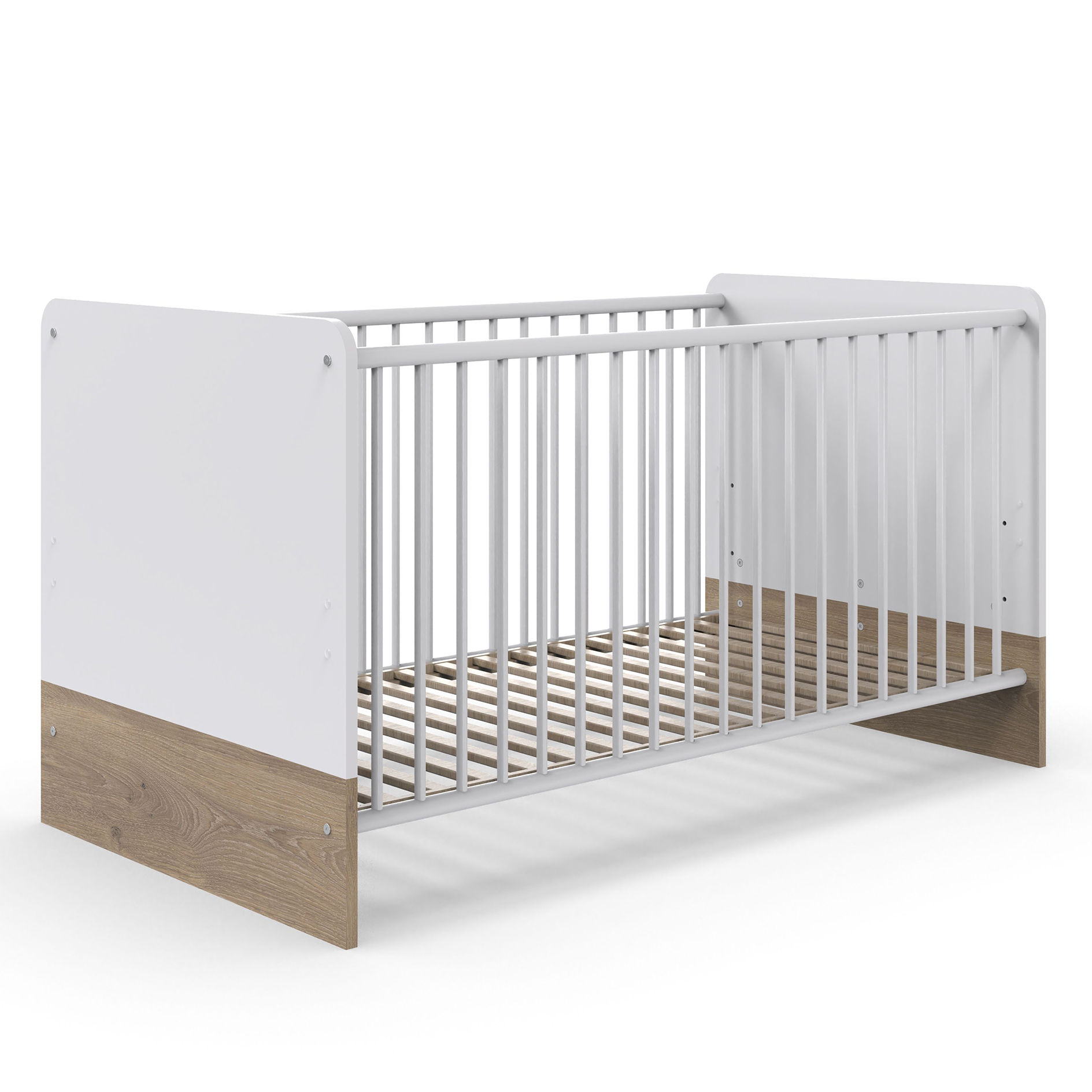 Babybett - weiß - Viking Oak - mit Schlupfsprossen
