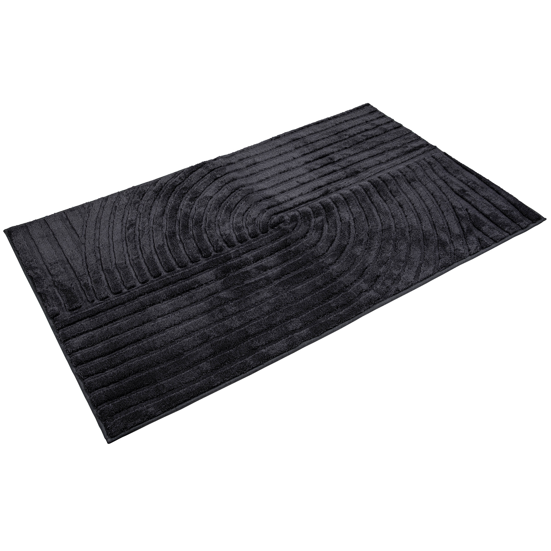 Badematte - anthrazit - Hoch-Tief-Optik - 70x120 cm