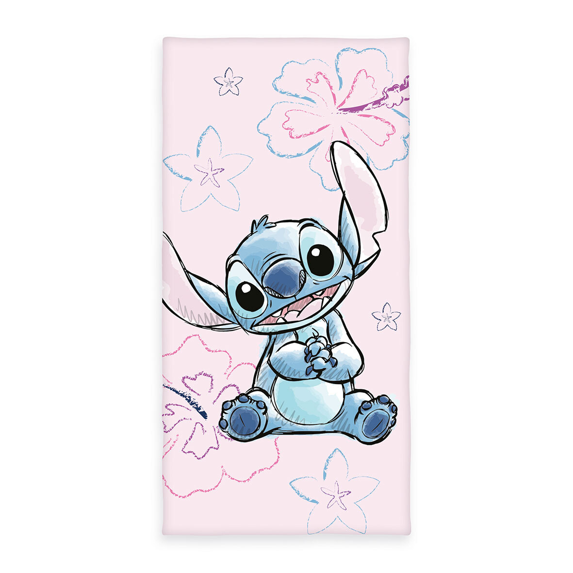 Badetuch STITCH - rosa-blau - 75x150 cm