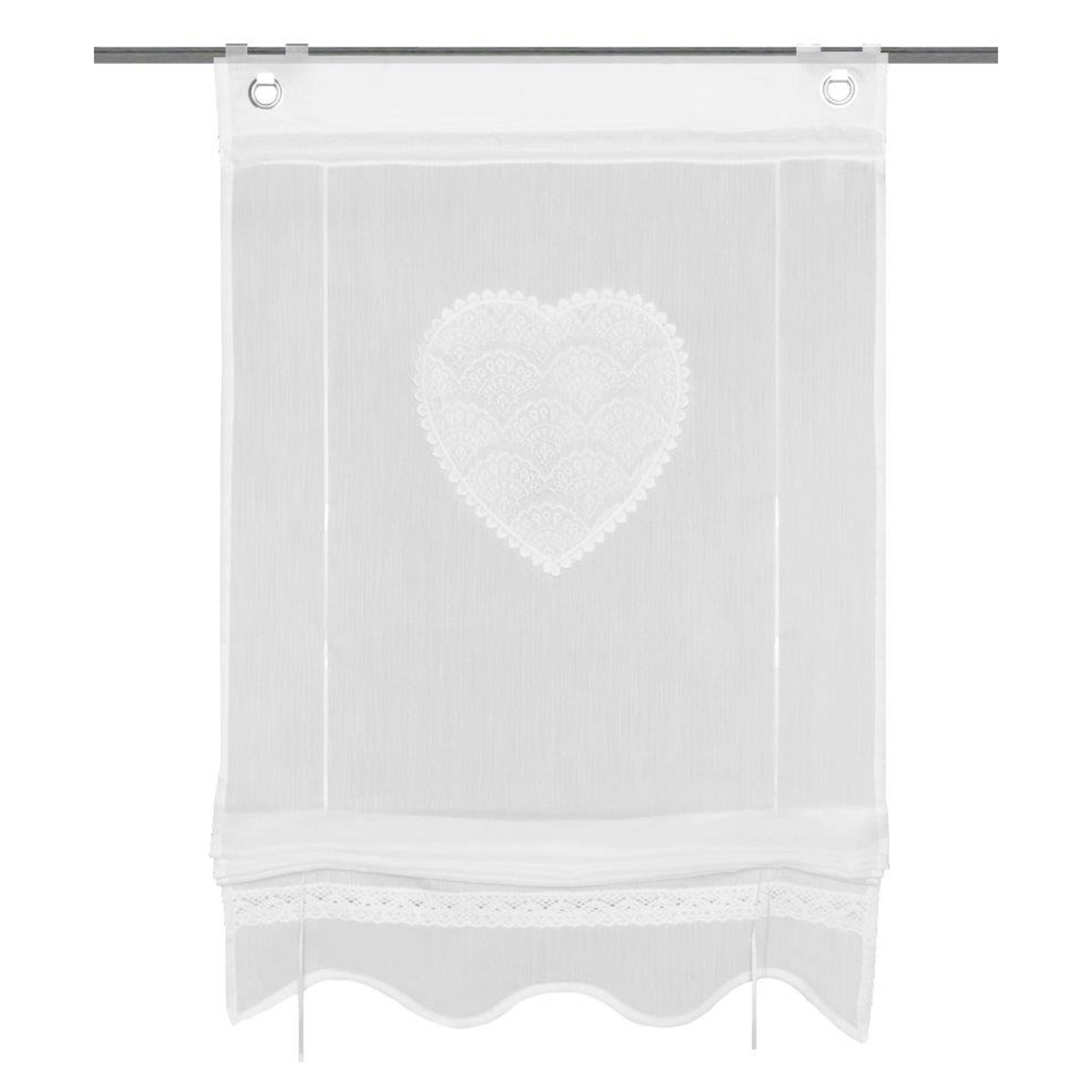 Bändchenrollo CORAZON - weiß - 80x130 cm