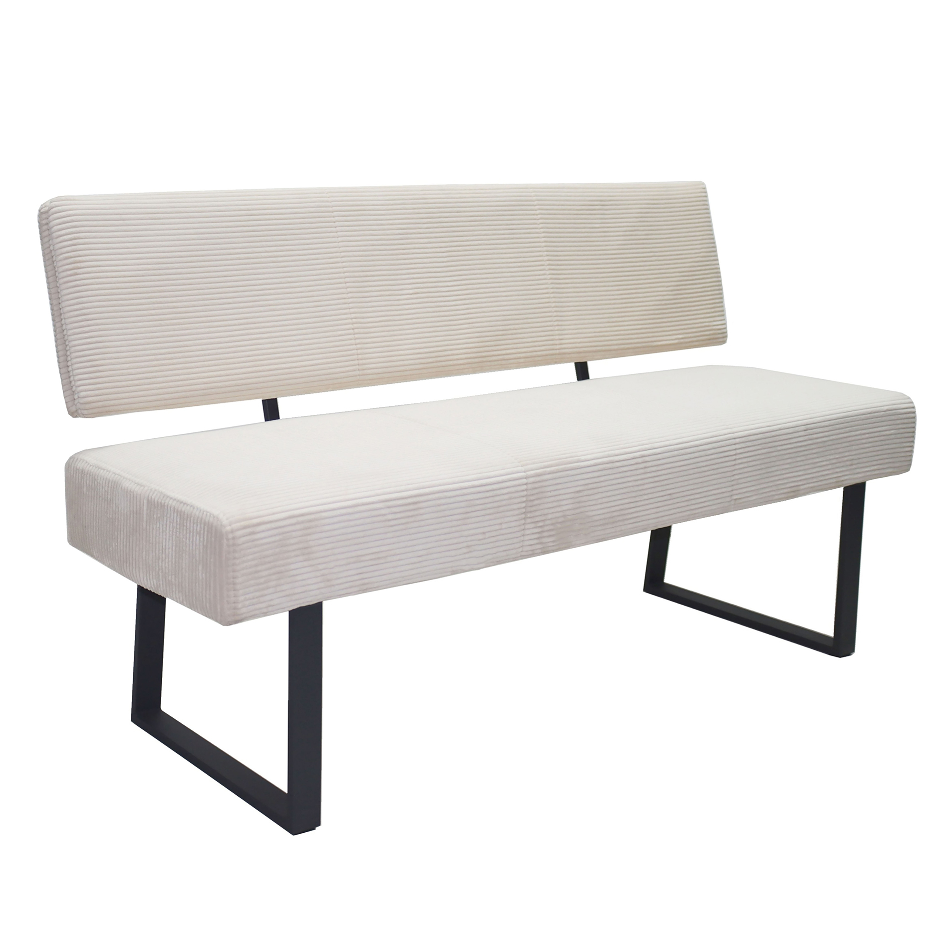 Bank - beige-anthrazit - Cordstoff - 161 cm
