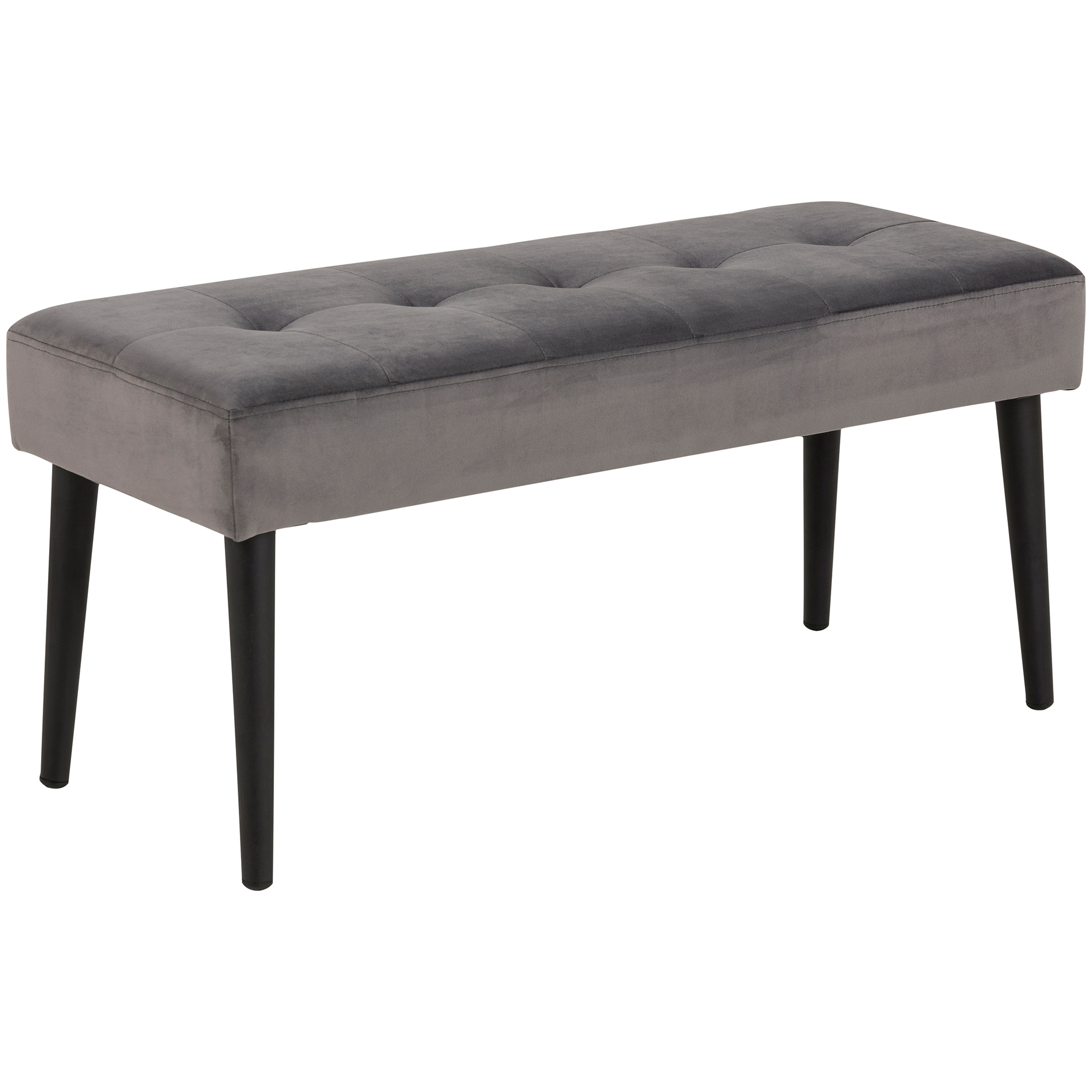 Bank GLORY - grau-schwarz - Samt - 95 cm