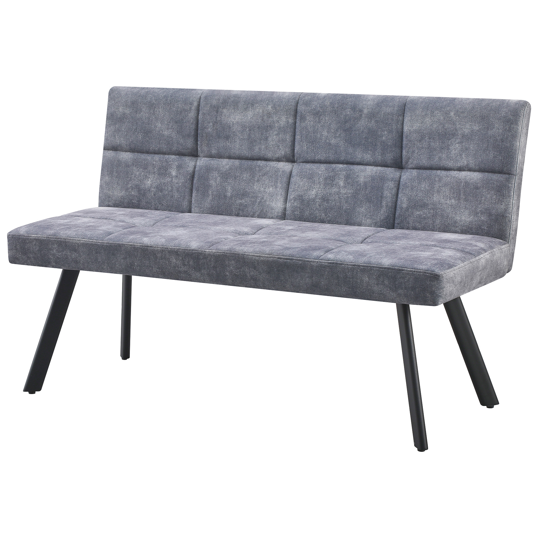 Bank - grau - Samt - 140 cm