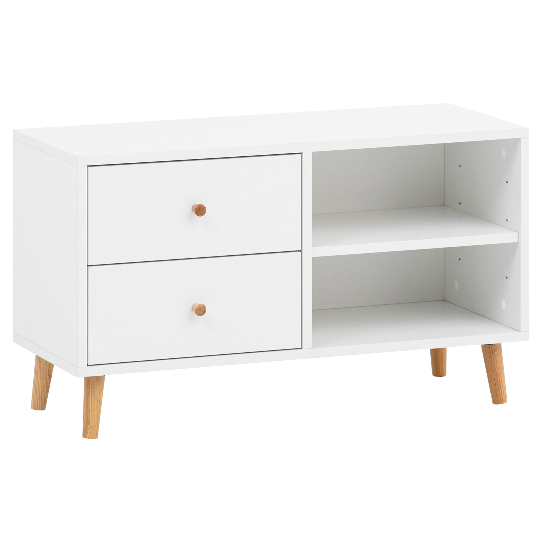 Bank - weiß matt - 2 Schubkästen - 78,9 cm breit